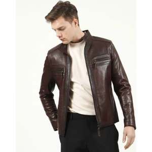 E-1004 Jumbo  Deri Erkek Mont