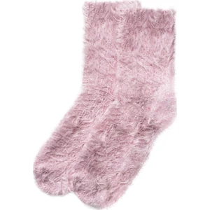 Unlimited Legwear Sim Detaylı Tüylü Pofuduk Pembe Kalın Soket Çorap