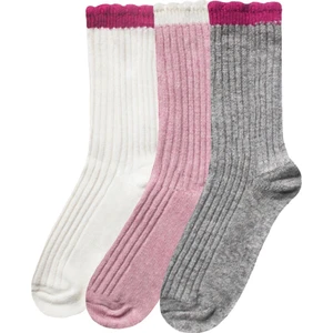 Unlimited Legwear 3lü Kalın Kışlık Yün ve Kaşmir Karışımlı Bileği Dilimli Kadın Çorabı Seti