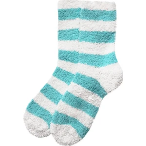 Unlimited Legwear Mavi/beyaz Çizgili Kalın Pofuduk Ev Çorabı