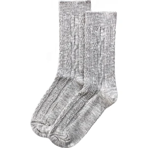 Unlimited Legwear Kalın Kışlık Gri Örgü Desenli Viskoz  Kadın Çorabı