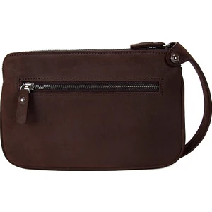 KANGAROO KINGDOM Hakiki Deri Crazy Horse Koyu Kahverengi Erkek Portföy & Clutch El Çantası 1285-ZK
