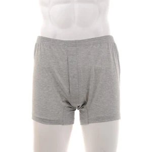 ME010 Gri Erkek 4 Adet Düğmeli Penye Boxer