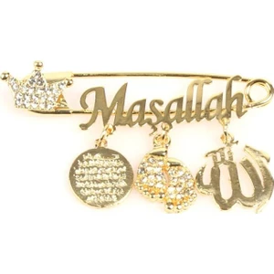 Sahi Aksesuar Maşallah Yazılı Bebek Yaka İğnesi