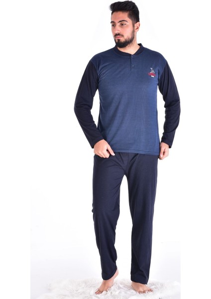 Rimolli Rimoli 1035-0 Erkek Uzun Kol Süprem Pijama Takımı Lacivert
