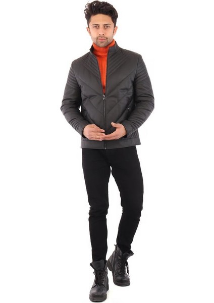 Deri Diocle Siyah Erkek Ceket