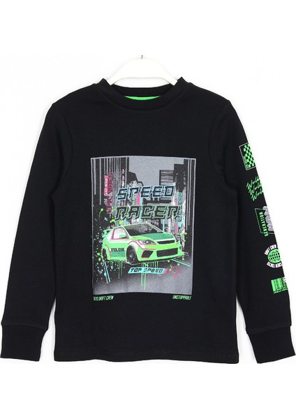 Drift Yarış Arabası Baskılı Erkek Çocuk Mevsimlik Sweatshirt 001-0001681