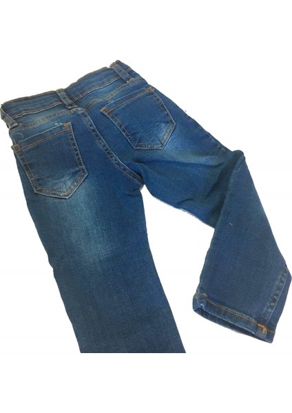 Erkek Çocuk Taşlamalı Likralı Kot Pantolon