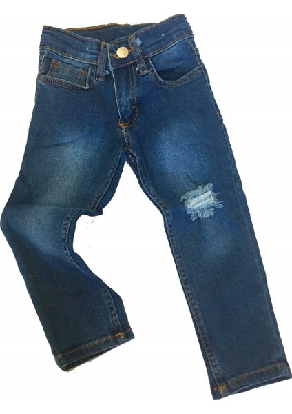 Erkek Çocuk Taşlamalı Likralı Kot Pantolon