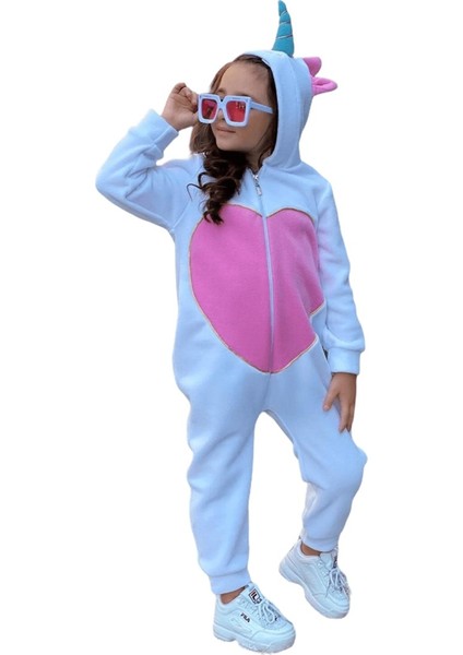 Kız Bebek Pembe Figürlü Polar Tulum