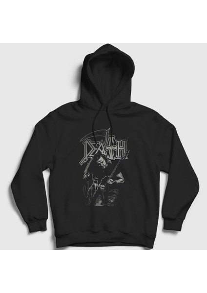 Unisex Siyah Chuck Schuldiner Death Kapüşonlu Sweatshirt