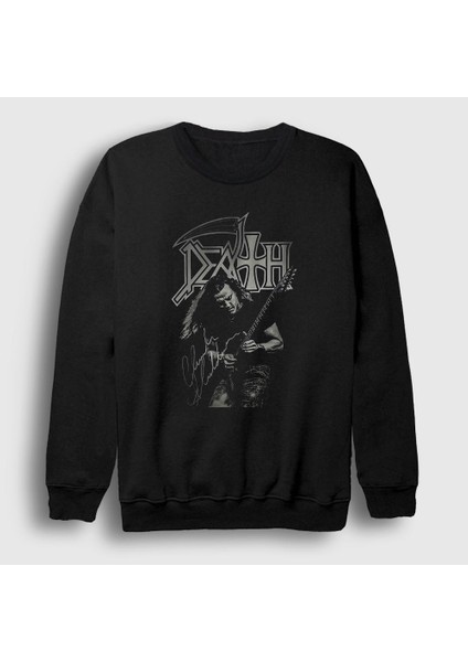 Unisex Siyah Chuck Schuldiner Death Sweatshirt