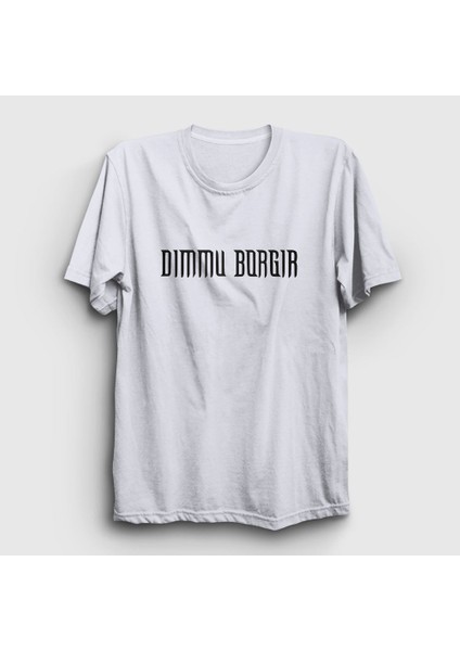 Unisex Beyaz Logo Dimmu Borgir T-Shirt