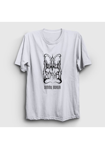Unisex Beyaz Logo V2 Dimmu Borgir T-Shirt