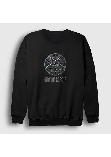 Unisex Siyah Pentagram Dimmu Borgir Sweatshirt