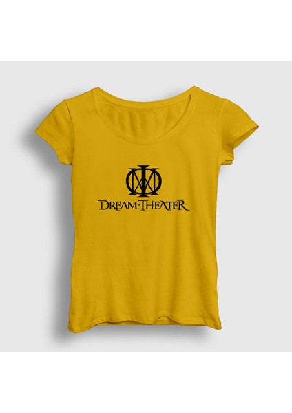 Kadın Sarı Logo Dream Theater T-Shirt