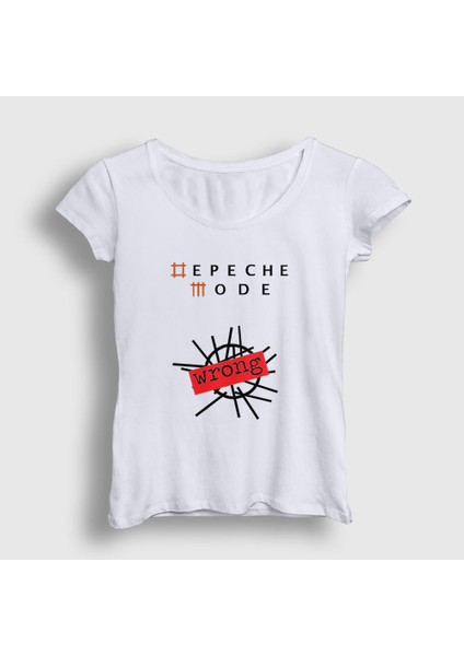 Kadın Beyaz Wrong Depeche Mode T-Shirt