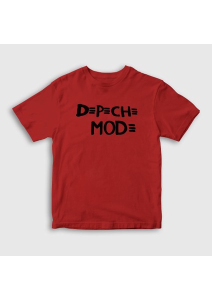 Unisex Çocuk Kırmızı Logo Depeche Mode T-Shirt