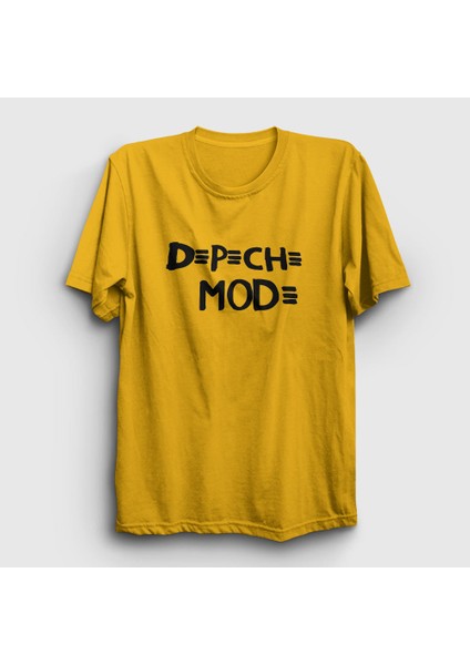 Unisex Sarı Logo Depeche Mode T-Shirt