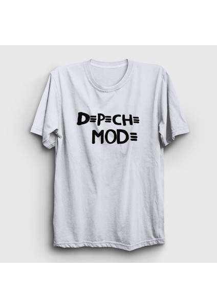 Unisex Beyaz Logo Depeche Mode T-Shirt