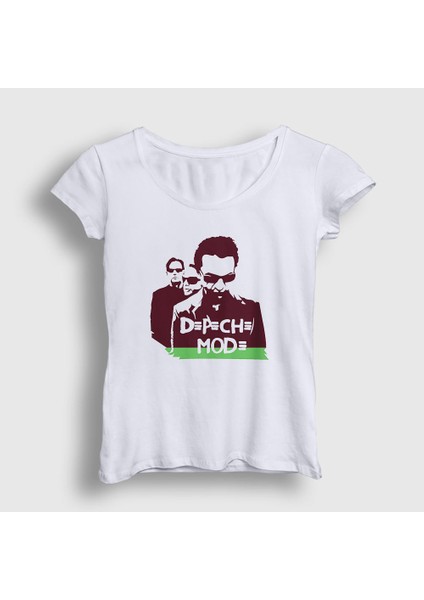 Kadın Beyaz Band Depeche Mode T-Shirt