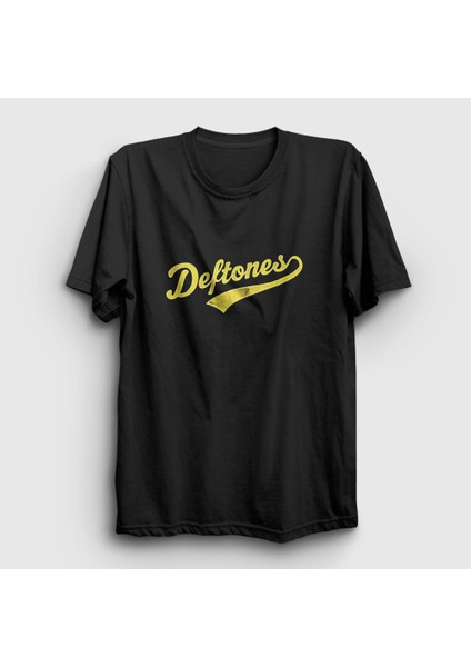 Unisex Siyah Retro Deftones T-Shirt