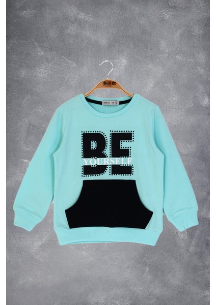 Kız Çocuk Be Yourself Baskılı Sweatshirt