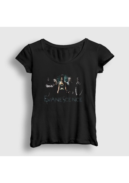 Kadın Siyah Band Evanescence T-Shirt
