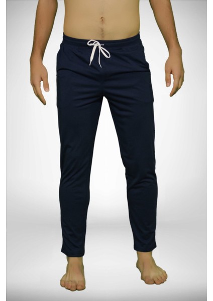 Erkek Kırçıllı Bel Lastikli Cepli Tek Alt Düz Paça Pijama 6003