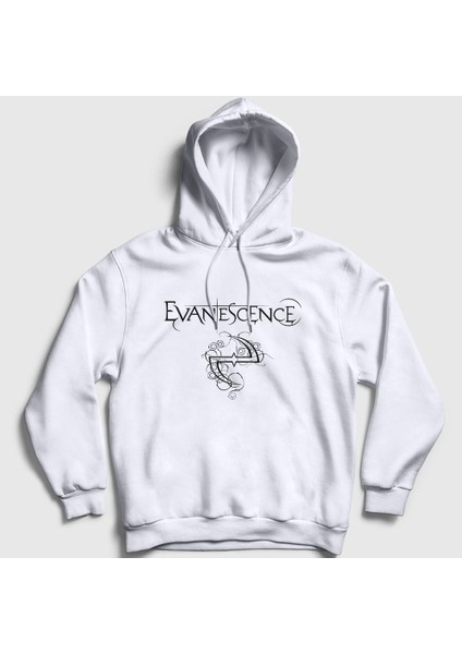 Unisex Beyaz Logo V2 Evanescence Kapüşonlu Sweatshirt
