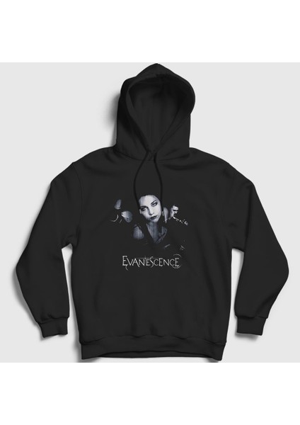 Unisex Siyah Amy Lee Evanescence Kapüşonlu Sweatshirt