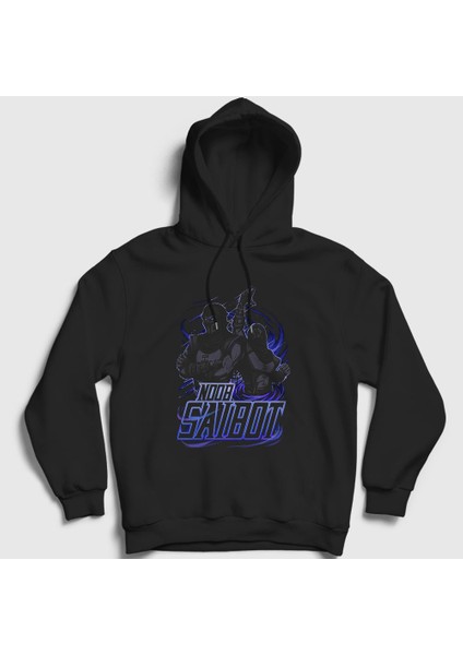 Unisex Siyah Noob Saibot Mortal Kombat Kapüşonlu Sweatshirt