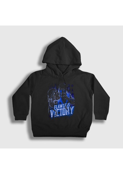 Unisex Çocuk Siyah Sub Zero V2 Mortal Kombat Kapüşonlu Sweatshirt