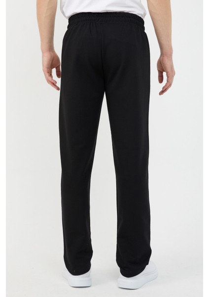 Siyah Erkek Fermuar Cep Nakış Detaylı Düz Paça Rahat Kesim Eşofman Altı Cmreo5 fırsatları