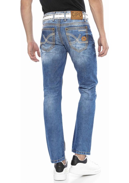 CD669 Kalın Dikiş Detaylı Straight Fit Jeans