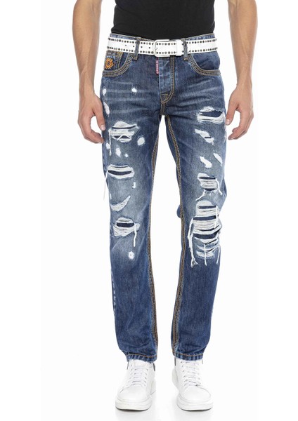 Cipo & Baxx CD670 Cep Detaylı Destroyed Straight Fit Jeans