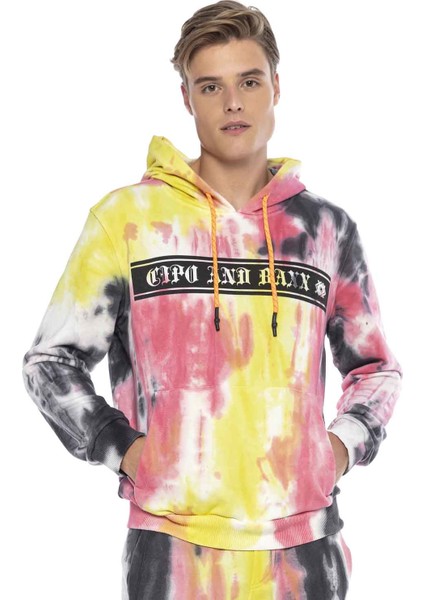 CL432 Kanguru Cep Renkli Erkek Hoodie Sweatshirt