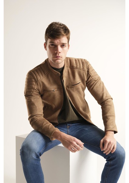 Tuci Zenta Slim Fit Süet Mont