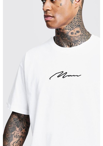 Man Imza Detaylı Oversize