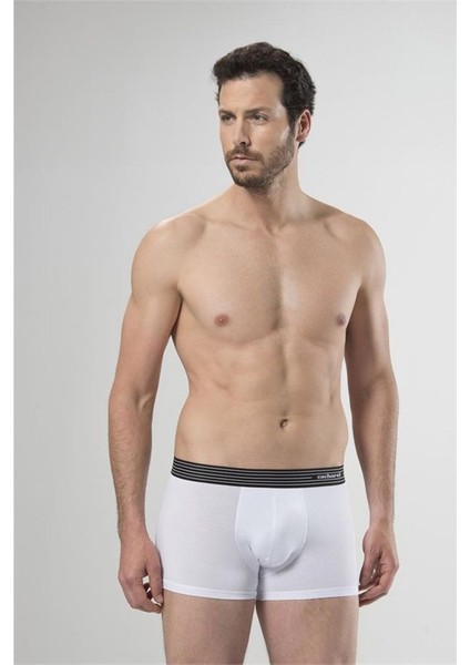 1320 Üçlü Boxer - Beyaz/Siyah/Gri Melanj