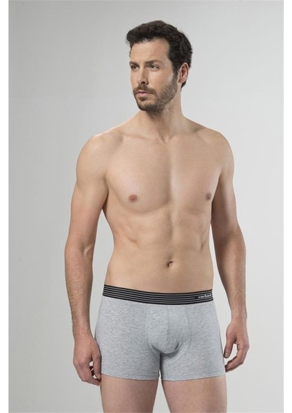 1320 Üçlü Boxer - Beyaz/Siyah/Gri Melanj
