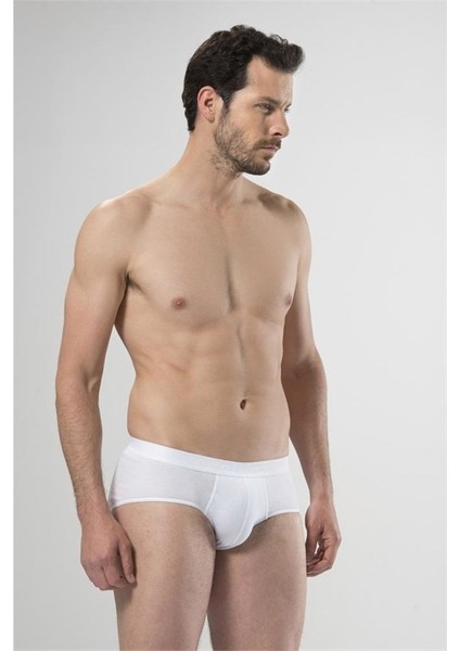 1503 Ikili Erkek Slip (Ribana) - Beyaz