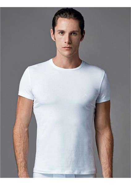 Ers004 Compact O Yaka Erkek T-Shirt (Ikili Paket) - Beyaz