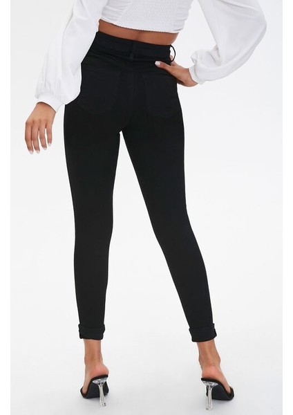 Kadın Likralı Solmayan Siyah Dar Kesim Dar Paça Kot Pantolon Jeans fırsatları