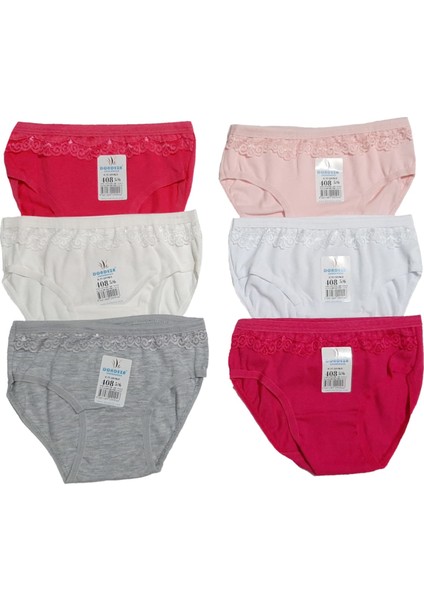 6 Adet Kız Çocuk Dantelli Bikini