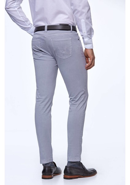 Slim Fit 5 Cep Açık Gri Yazlık Pantolon modelleri
