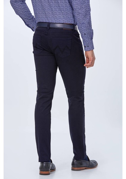 Slim Fit 5 Cep Lacivert Yazlık Pantolon modelleri