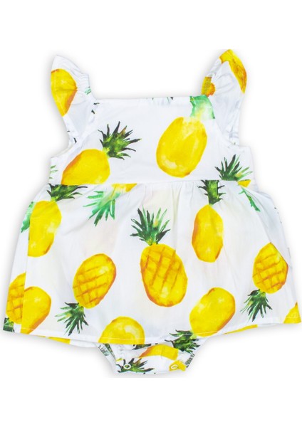 Ananas Desenli Külotlu Lüx Kız Elbise