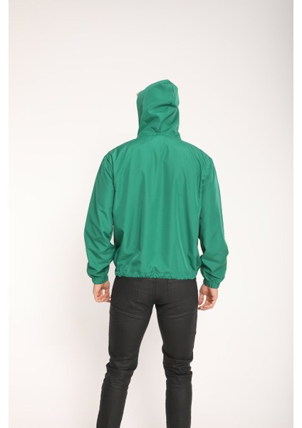Snood Yaka Çimen Yeşili Kapüşonlu Erkek Sweatshirt fırsatları