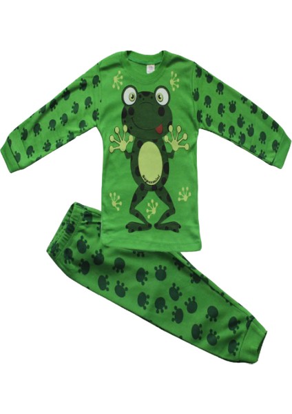 Kurbağa Figürlü / Baskılı 3-4-5-6 Yaş Çocuk Pijama Takımı